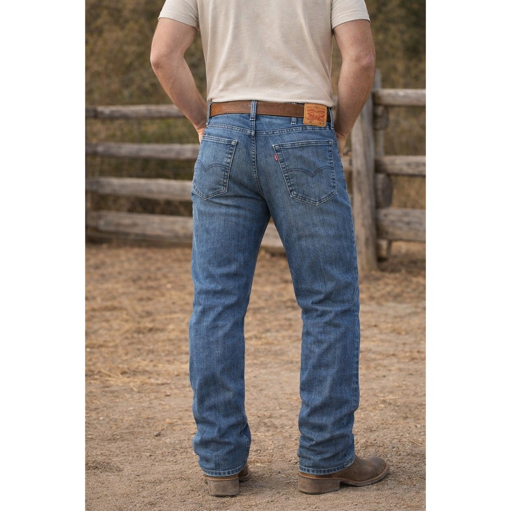 Levi's 541 38x32 men's Athletic Taper Jeans Med‎ Wash Blue WaterLess cowboy work